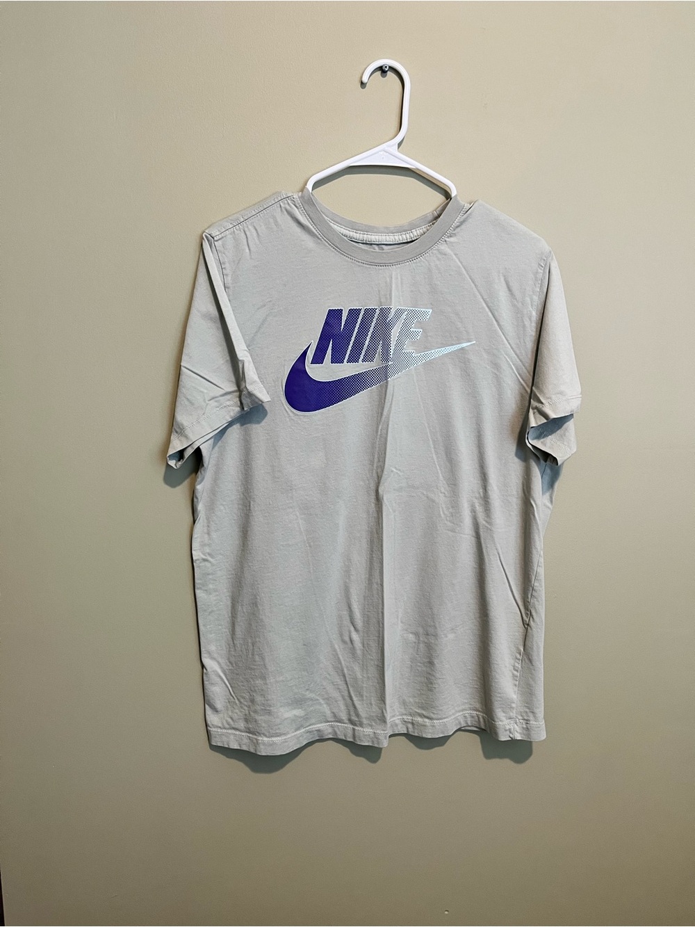 Nike Light Soft Green Short-Sleeve Tee with Purple Logo